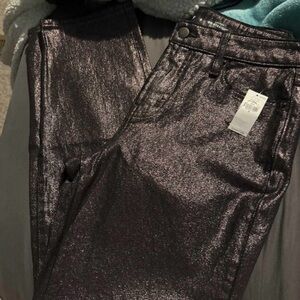 Old Navy Metallic Straight Leg Jeans